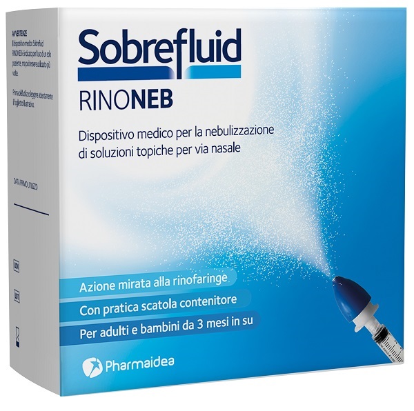 SOBREFLUID RINONEB DISPOSITIVO NEBULIZZATORE + SIRINGA LUER  LOCK DA 50 ML + AGOCANNULA PER PRELIEVO SOLUZIONE - Oltrefarma
