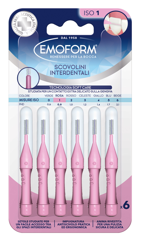EMOFORM SCOVOLINO ISO 1 ROSA 6 PEZZI - Antica Farmacia Ferrari