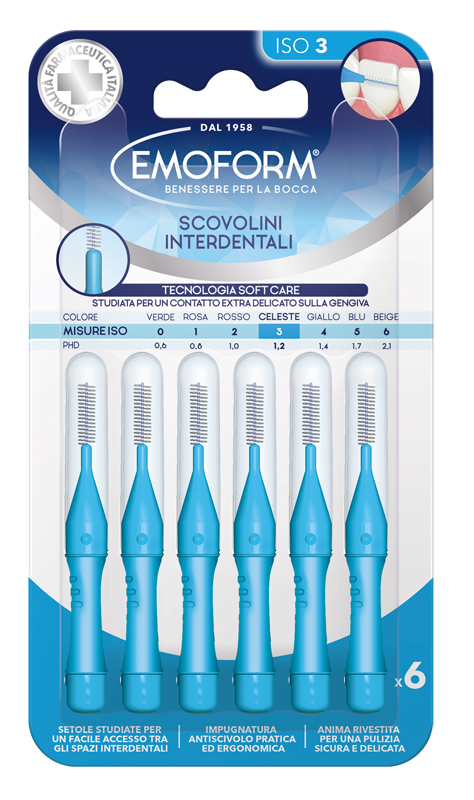 EMOFORM SCOVOLINO ISO 3 CELESTE 6 PEZZI - Antica Farmacia Ferrari