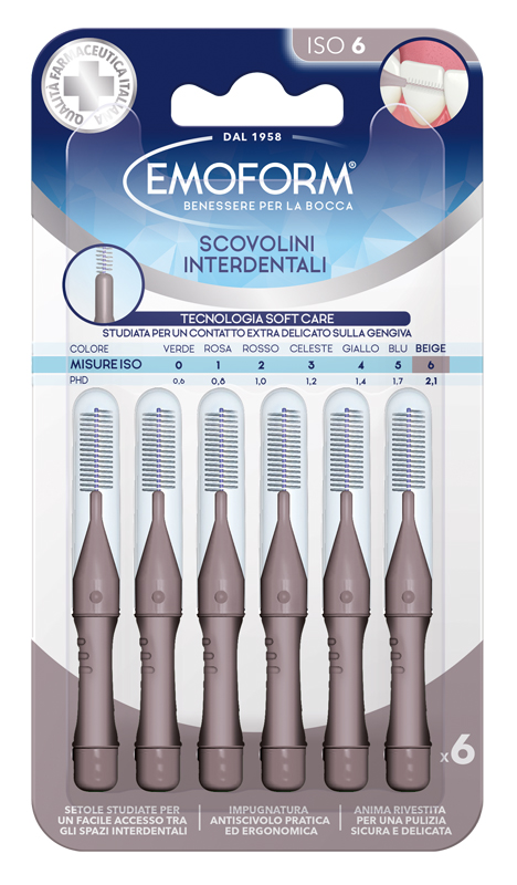 EMOFORM SCOVOLINO ISO 6 BEIGE 6 PEZZI - Antica Farmacia Ferrari
