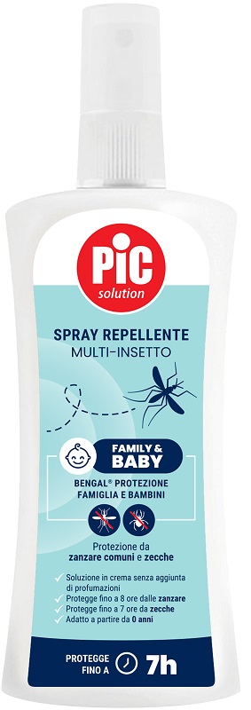 PIC SOLUTION BENGAL FAMILY & BABY PROTEZIONE FAMIGLIA E BAMBINI SPRAY REPELLENTE MULTI INSETTO 100 ML - Oltrefarma