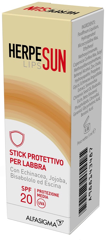 HERPESUN LIP STICK LABBRA SPF 20 5 ML - Oltrefarma