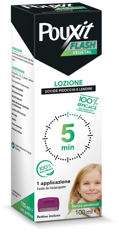 POUXIT FLASH VEGETAL LOZIONE PIDOCCHI E LENDINI 100 ML CON PETTINE - Oltrefarma