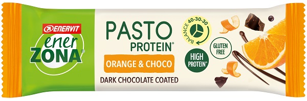 ENERZONA PASTO PROTEIN ORANGE&CHOCO BARRETTA RICOPERTA CON CIOCCOLATO FONDENTE 58 G - Oltrefarma