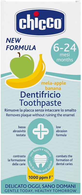 CHICCO DENTIFRICIO 6 MESI+ MELABANANA CON FLUORO 50 ML - Antica Farmacia Ferrari