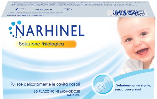 SOLUZIONE FISIOLOGICA PER ASPIRATORE NASALE NARHINEL 60 FLACONCINI DA 5 ML - Oltrefarma