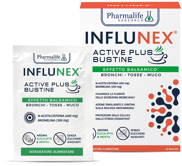 INFLUNEX ACTIVE PLUS BALSAMICO 14 BUSTINE - Oltrefarma