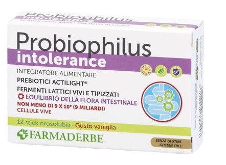 PROBIOPHILUS INTOLLERANCE 12 STICK PACK - Oltrefarma