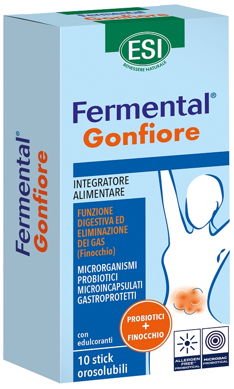 ESI FERMENTAL GONFIORE 10 STICK OROSOLUBILI - Oltrefarma