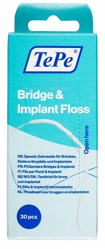 TEPE FILO PONTI & IMPIANTI TEPE BRIDGE & IMPLANT FLOSS 30 PEZZI - Antica Farmacia Ferrari