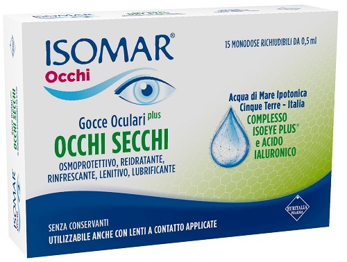 ISOMAR OCCHI SECCHI PLUS GOCCE OCULARI ACIDO IALURONICO 0,25% 15 FLACONCINI - Antica Farmacia Ferrari