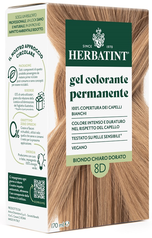 HERBATINT 8D BIONDO CHIARO DORATO 170 ML - Antica Farmacia Ferrari