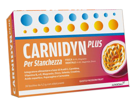 CARNIDYN PLUS 20 BUSTINE DA 5,3 G GUSTO PASSION FRUIT - Antica Farmacia Ferrari