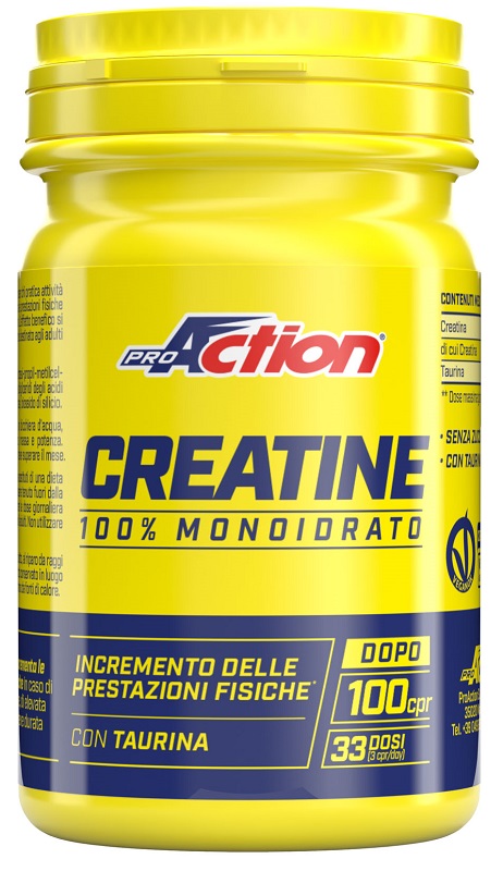PROACTION CREATINE 100 COMPRESSE SENZA GLUTINE SENZA LATTOSIO - Antica Farmacia Ferrari