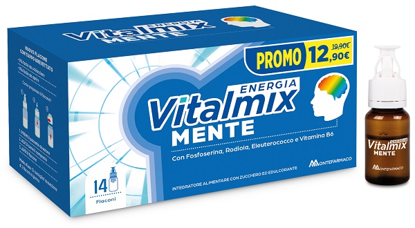 VITALMIX MENTE 14 FLACONCINI DA 10 ML PROMO CON ZUCCHERO ED EDULCORANTE SENZA GLUTINE E LATTOSIO - Antica Farmacia Ferrari